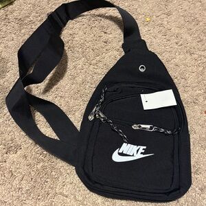 Nike Black Belt Bag with White Logo